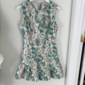 Aura Green and Gold Textured Dress